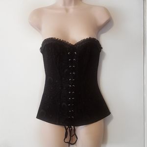 Black Velvet Corset with Stars and Moons Print